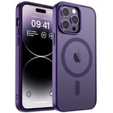 Magnetic Dark Purple Case for iPhone 14 Pro, Compatible with Magsafe Accessories and Wireless Charging