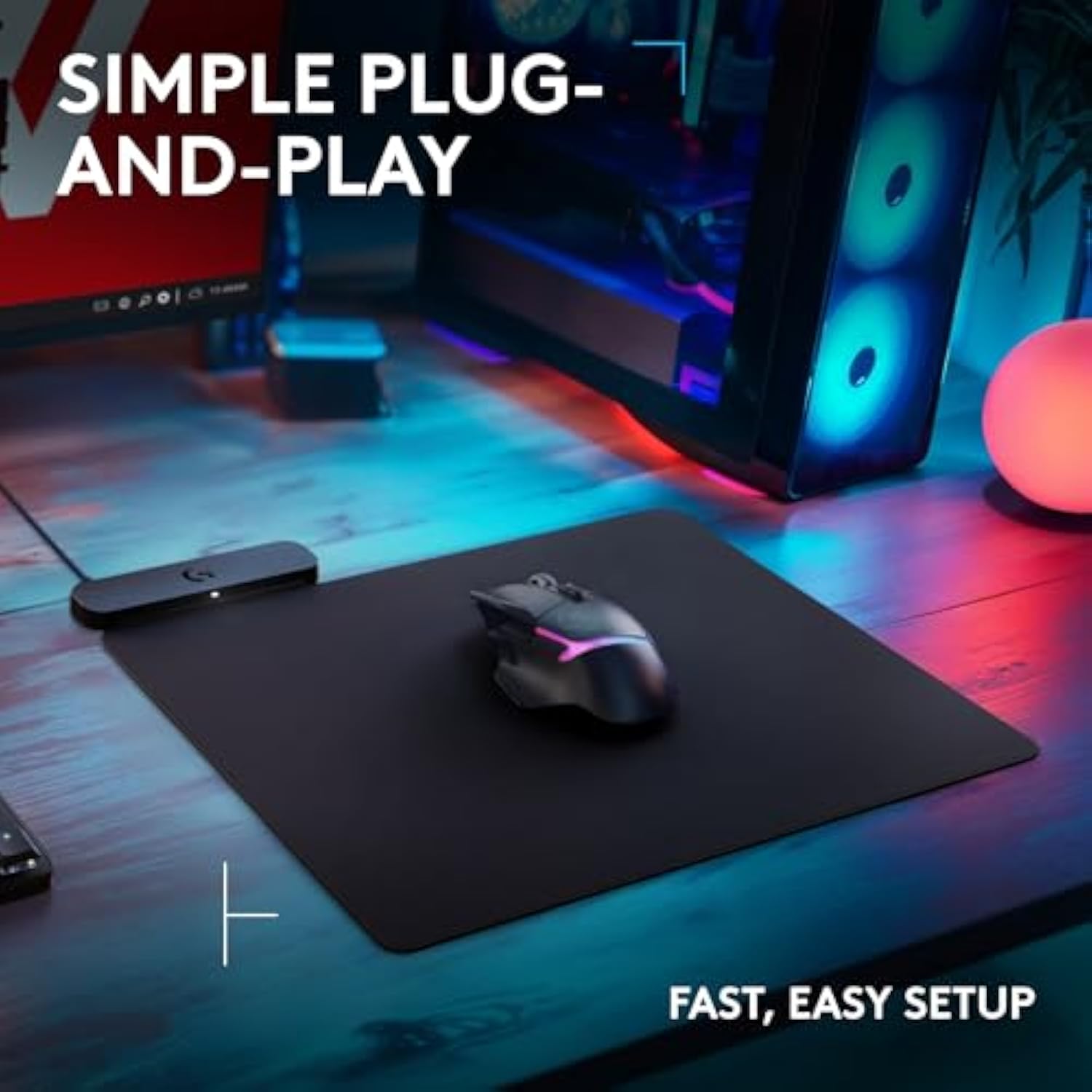 Powerplay 2 Wireless Charging Mouse Pad For Compatible Gaming Mice, 34.5 X 28.4 Cm (13.5 X 11.2 Inches), 3.5 Mm Height, For Pc/Mac - Black