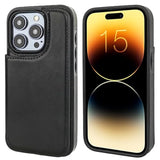 iPhone 15 Pro Wallet Case with Credit Card Holder, Black
