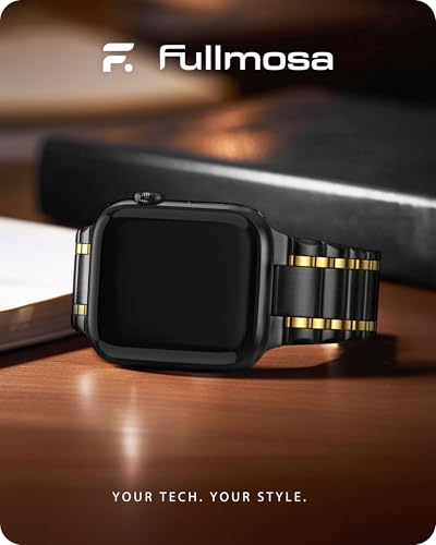 Bands Compatible With Apple Watch Band 45Mm 44Mm 42Mm 46Mm 49Mm 41Mm 40Mm 38Mm,Stainless Steel Iwatch Band With Case For Apple Watch Series 11 10 9 8 7 6 5 4 3 2 1 Se3/2/1 Ultra3/2/1, 42Mm 44Mm 45Mm, Black And Gold