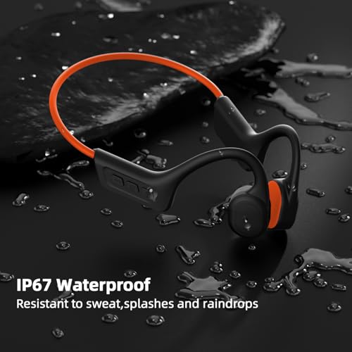 Bone Conduction Headphones, Open Ear Bluetooth 5.3 Headphones, Bone Conduction Earbuds with Mic, IPX7 Waterproof Sports Earphones for Running,