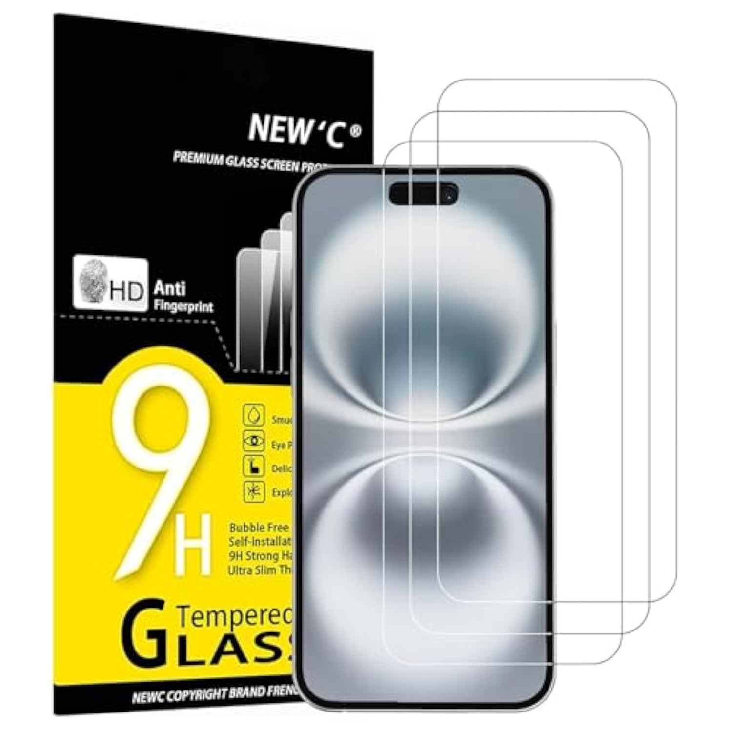 3 Pack Designed For Iphone 16 Plus Screen Protector (6.7 Inches), Tempered Glass,Case Friendly Scratch-Proof, Bubble Free, Ultra Resistant