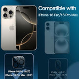 JETech Camera Lens Protector for iPhone 16 Pro 6.3-Inch and iPhone 16 Pro Max 6.9-Inch, 9H Tempered Glass, Anti-Scratch, Case Friendly, Does Not Affect Night Shots, HD Clear, 3-Pack
