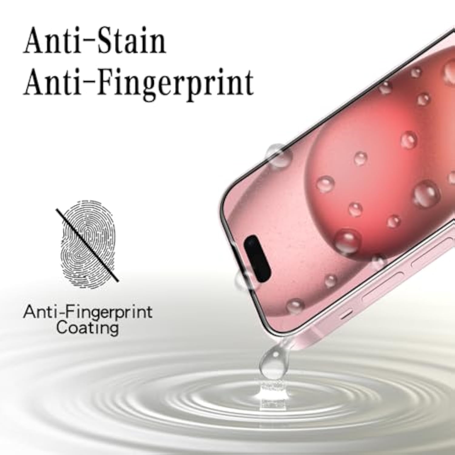 [2 Pack Designed For Iphone 15 Screen Protector Tempered Glass, Case Friendly, Bubble Free, Easy To Install