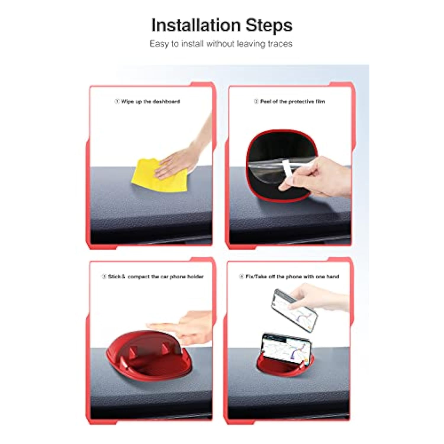 Slip Free Desk Phone Stand Compatible with iPhone, Samsung & Android Smartphones