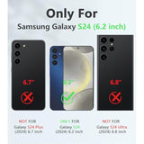 For Samsung-Galaxy S24 Protective Case: Military Grade Dropproof Cell Phone Cover With Kickstand & Slide | Heavy Duty Rugged Phonecase Bumper Textured | Heavy Duty(Black)