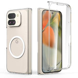 Case For Google Pixel 9 Pro Fold, Compatible With Magsafe, Built-In Cover Screen Protector, Clear Thin Hard Phone Case With Magnets For Pixel 9 Pro Fold - Transparent