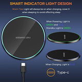 Wireless Charger Compatible With Iphone 16 15 14 13 12 11 Pro Max/Mini/Plus/Xr/X/8, 15W Max Fast Wireless Charging Pad Mat For Samsung Galaxy S23/S22/S21/S20/S10, Galaxy Buds