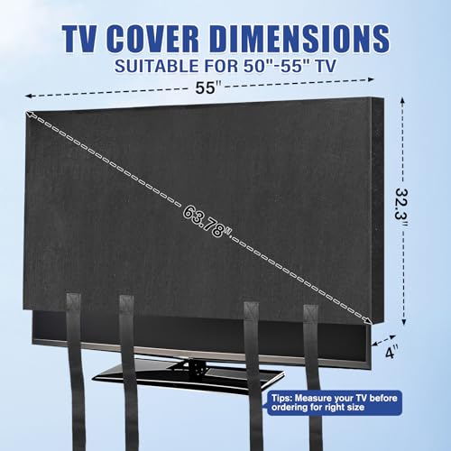 TV Cover Moving Dust Anti-Scratch TV Screen Cover Fits 50"-55" TV with Bottom Strap for Protection TV Moving Home Renovation Pet Scratch or Other