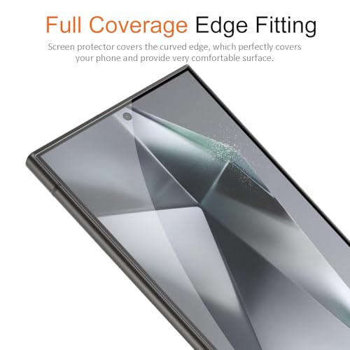 [2+2Pack] Tempered Glass Screen Protector for  Galaxy S24 Ultra and Camera Lens Protector Fingerprint Unlock Full Coverage HD Clear Bubble