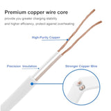 For Wyze Cam Pan V3 Power Cord 90 Degree L-Shape Connector Micro Usb Right Angle Extension Charging Cable, 10Ft Long White Extender