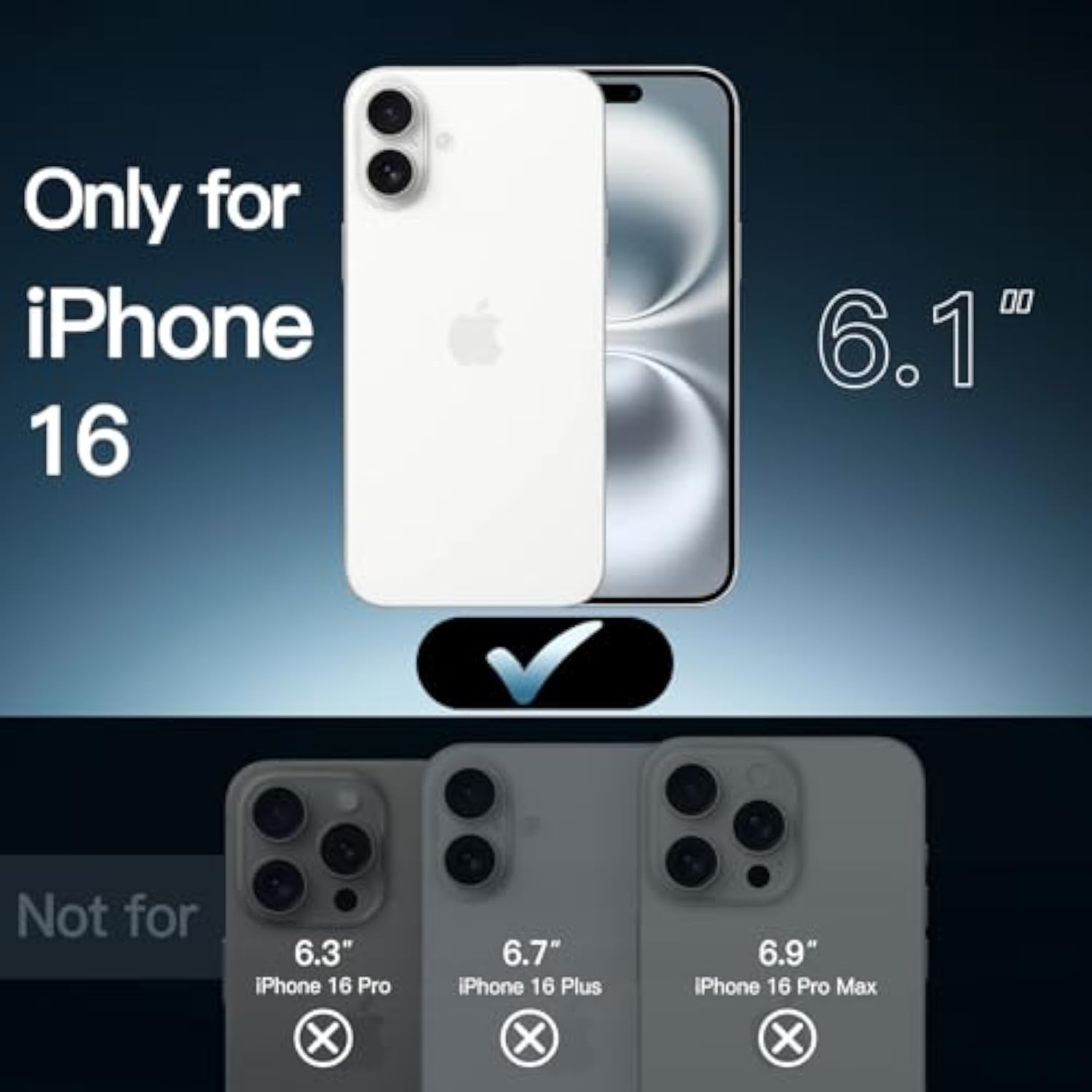 JETech Case for iPhone 16 6.1-Inch, Non-Yellowing Shockproof Phone Bumper Cover, Anti-Scratch Clear Back (Clear)