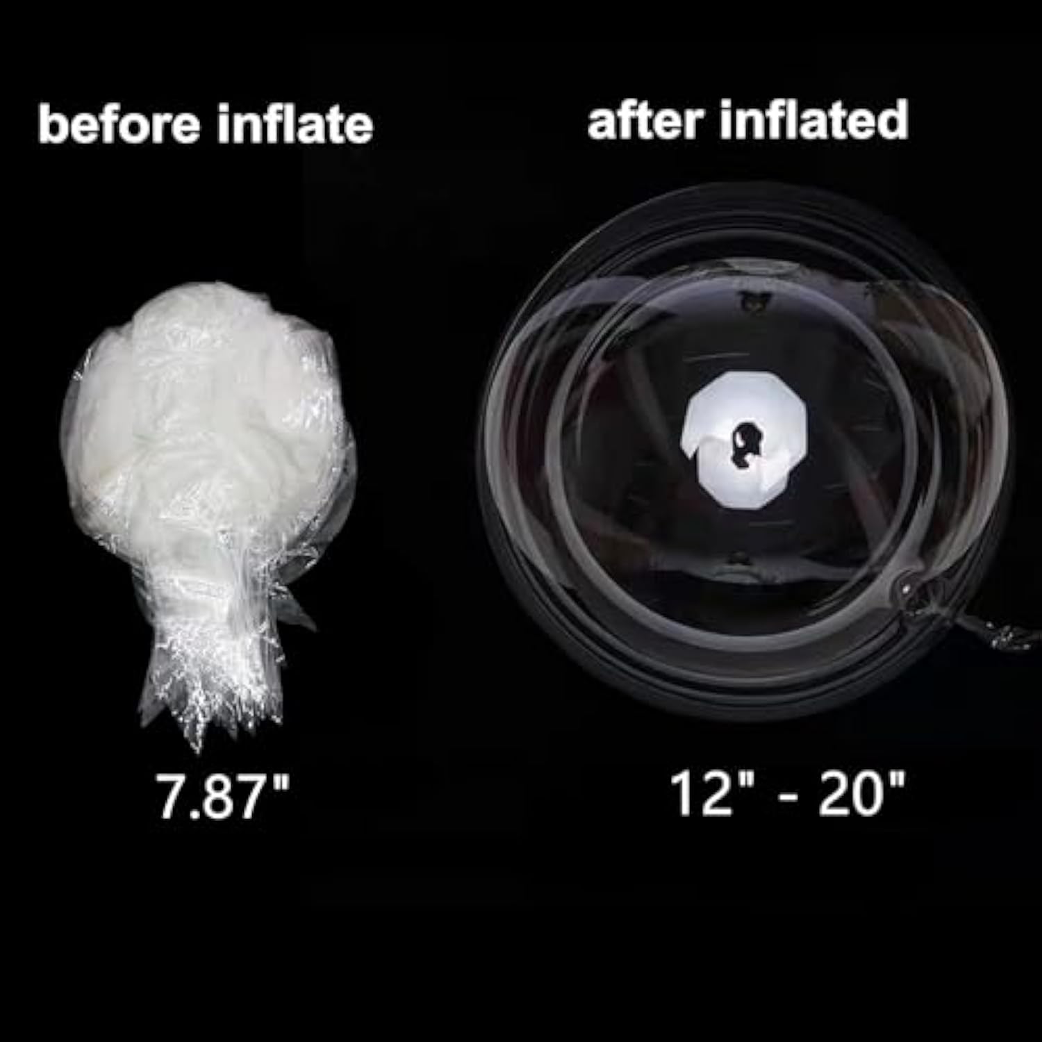 15pcs 20" Clear Pre-Stretched Bobo Balloons for Christmas & New Year Décor