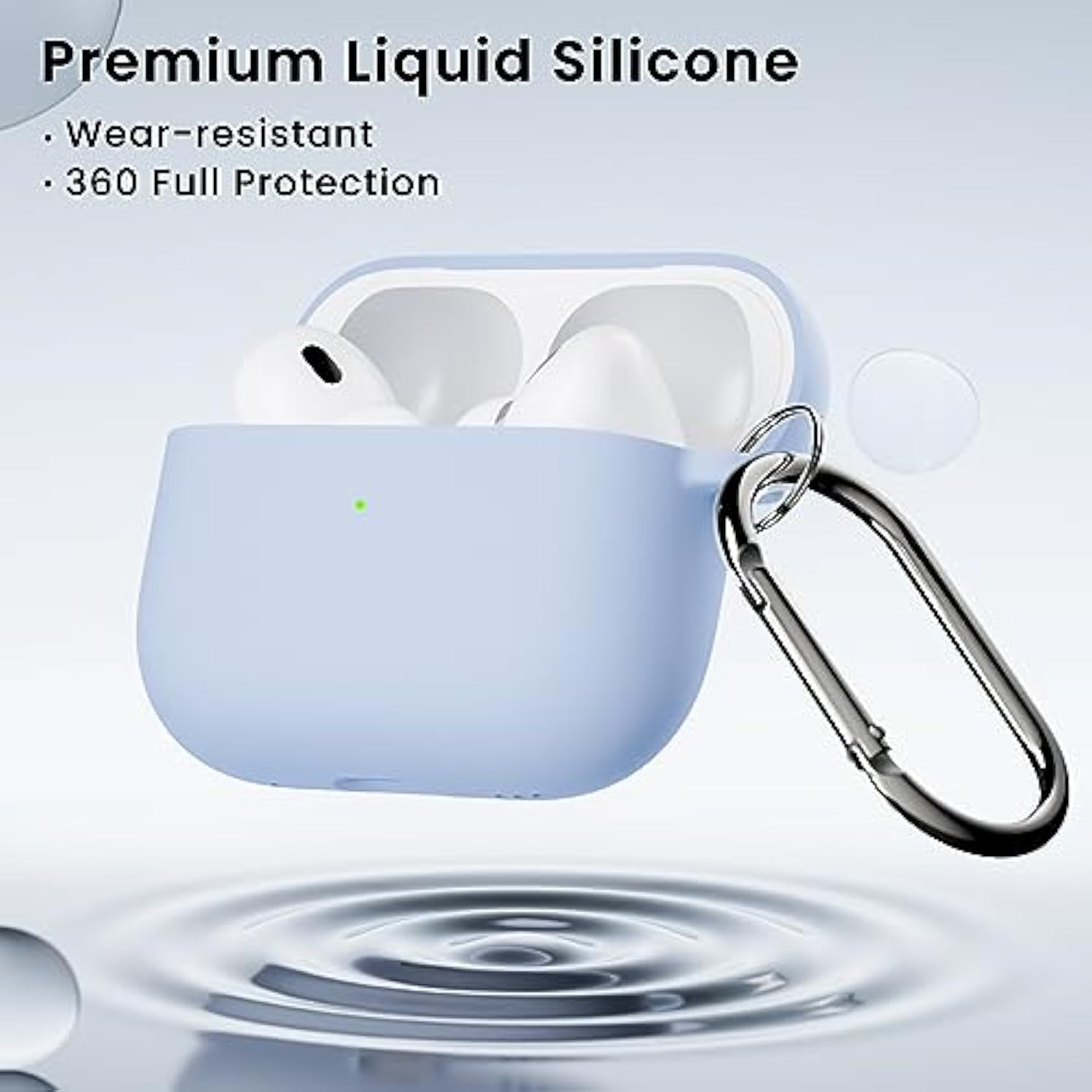For Airpods Pro 2 Case, Compatible With Airpods Pro 1St/2Nd Generation, Soft Silicone Cover With Cleaner Kit, Eartips Protector & Keychain-Baby Blue