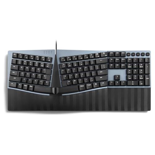 Periboard-535Br [Firmware Updated] Wired Ergonomic Mechanical Keyboard - Full-Size - Low-Profile Brown Tactile Switches - Nkro Anti-Ghosting - Compatible With Windows And Macos