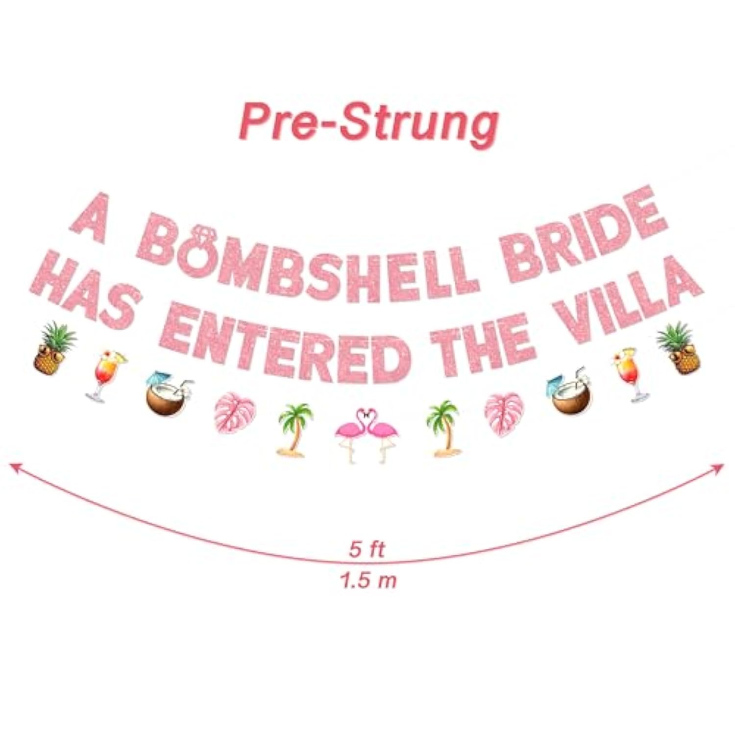 A Bombshell Bride Has Entered The Villa Banner, Bachelorette Party Tropical Decor