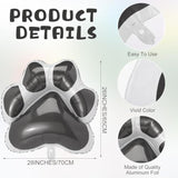 9-pc grey paw print foil balloons, 28x26", for puppy-themed birthday and baby shower décor