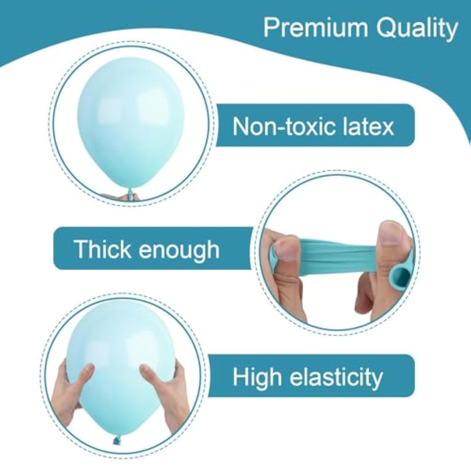 60pcs Orange & Blue Balloons, 12" Macaron  Retro Sea Blue for Party Decorations