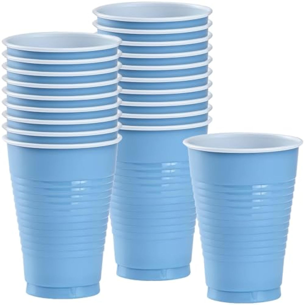 Light Blue Solid Color Plastic Party Cup (12 Oz.) 20 Count - Premium Quality And Durable, Perfect For Any Celebration