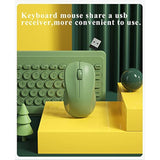 Compact Keyboard Mousecombo, 79-Key Retro Mini Cute Computer Keyboard 2.4G Usb Wireless And Silent Mice Set For Laptop Desktop Pc Ipad (Green)