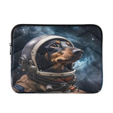 Astronaut Dog Laptop Sleeve Bag Compatible For 13-14 Inch Notebook, Water Resistant Computer Case Laptop Polyester Vertical Carrying Case