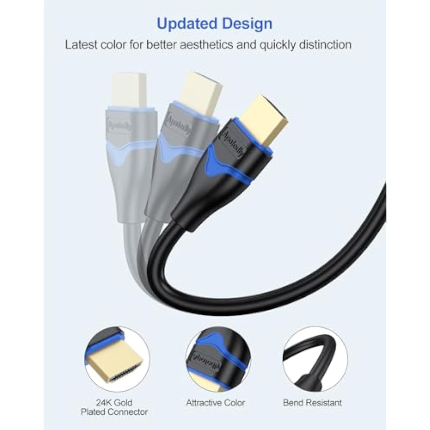 4K Hdmi Cable 12Ft, High Speed Hdmi Cord 12 Foot Ultra Hd Hdmi 2.0 Cable 4K@60