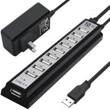Powered Usb Hub 2.0, 10-Port Usb Hub Usb Extender Splitter (Support Smart Char