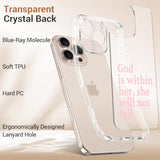 For Iphone 16 Pro Max Case With Screen Protector,Enhanced Camera Protection,Clear Tpu Cover With Trendy Designs For Girls Women,Slim Fit Protective Phone Case,God Is Within Her