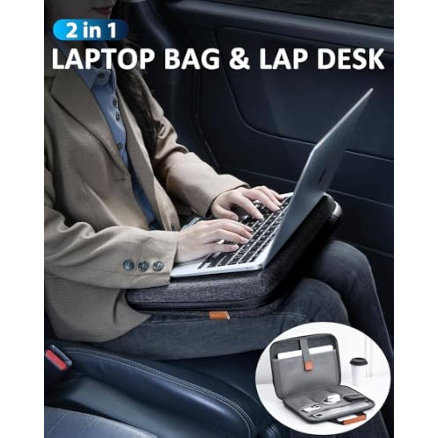 Laptop Case, Laptop Sleeve Bag 14 Inch, Water Resistant Computer Cases For Laptops, Multiple Lap Desk For Men Women, Compatible With Mackbook Air, Lenovo, Hp, Dell, Asus Notebook (Dark Grey)
