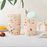 3Oz Bathroom Cups[150 Pack] Disposable Paper Dixie Cup, Elegant Vintage Floral Small Mouthwash Cups, Hot/Cold Beverage Coffee, Dessert For Birthday Parties, Home-Use, Picnics, Ceremonies