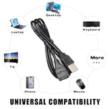 Usb Extension Cable 3Ft 5 Pack Bulk, Usb A 2.0 Male To Female Extension Cord For Printer, Mouse, Keyboard, 480Mbps Transfer Speed, Black