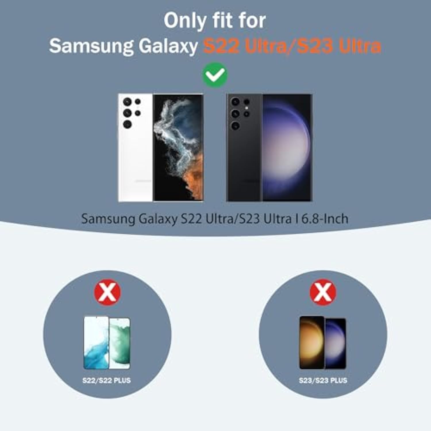 For Samsung Galaxy [S23 Ultra / S22 Ultra] Case ?compatible With Mag-Safe, Military-Grade Drop Protection, Rotating Metal Kickstand + 2X Hd Screen Protectors,Baby Blue