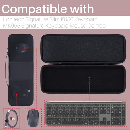 Hard Case Compatible With Logitech Slim K950 Mk955 Signature Slim Keyboard And Mouse Combo
