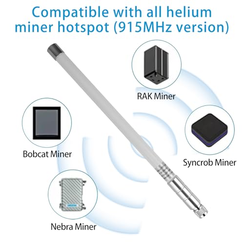 Waterproof 915Mhz Lora 5.8Dbi Fiberglass Antenna With 20Ft Low Loss Kmr195 Cable For Helium Hotspot Rak Nebra Bobcat 300 Sensecap M1 Hotspot Hnt Miner Heltec V3 Meshtastic Lora32 915Mhz Lora Module