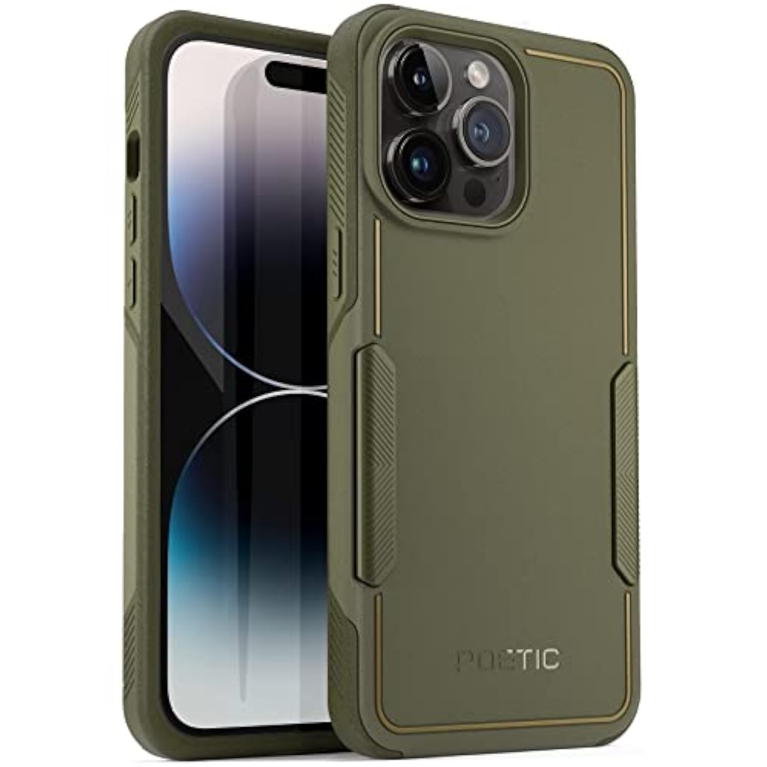 Neon Series For Iphone 14 Pro Case, Dual Layer Light Weight Slim Shockproof Protective Drop Protection Phone Case 2022 New Cover For Iphone 14 Pro (6.1 Inch), Military Green