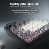 Ms76 Hall Effect Magnetic Gaming Keyboard Rapid Trigger Analog Control 82 Key Rgb Wired Stellar Black