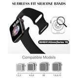 Sport Band for Apple Watch 38-49mm Soft Silicone Strap Black Unisex