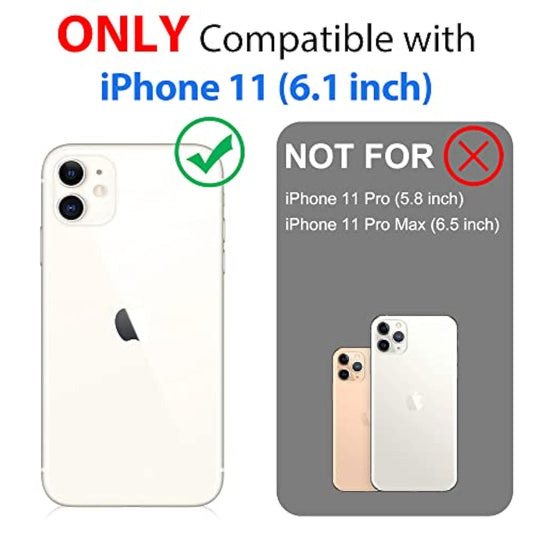 Waterproof Case For Iphone 11, Full Body Heavy Duty Protection Full Sealed Cover Shockproof Dustproof Built-In Clear Screen Protector Rugged Case For Iphone 11 6.1 Inch