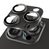 Compatible For Iphone 15 Pro/Iphone 15 Pro Max Camera Lens Protector [Full Coverage Metal] 9H Tempered Glass Screen Camera Cover Titanium Black