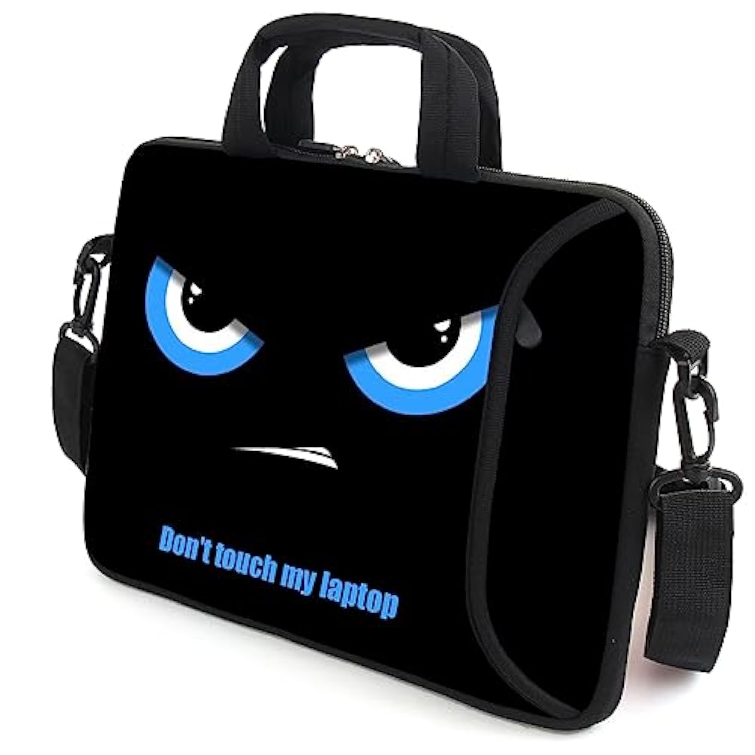 17" Shoulder Bag Adjustable Shoulder Strap Laptop Sleeve Carrying Case With Mouse And Power Adapter Storage Bag (Blue Eyes-1)
