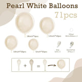 Pearl White Balloons, Double Stuffed White Balloons Different Sizes 5/10/12/18 Inch Pearl Balloon Arch Garland Kit For Wedding Engagement Bridal Baby Shower Birthday Party Decorations