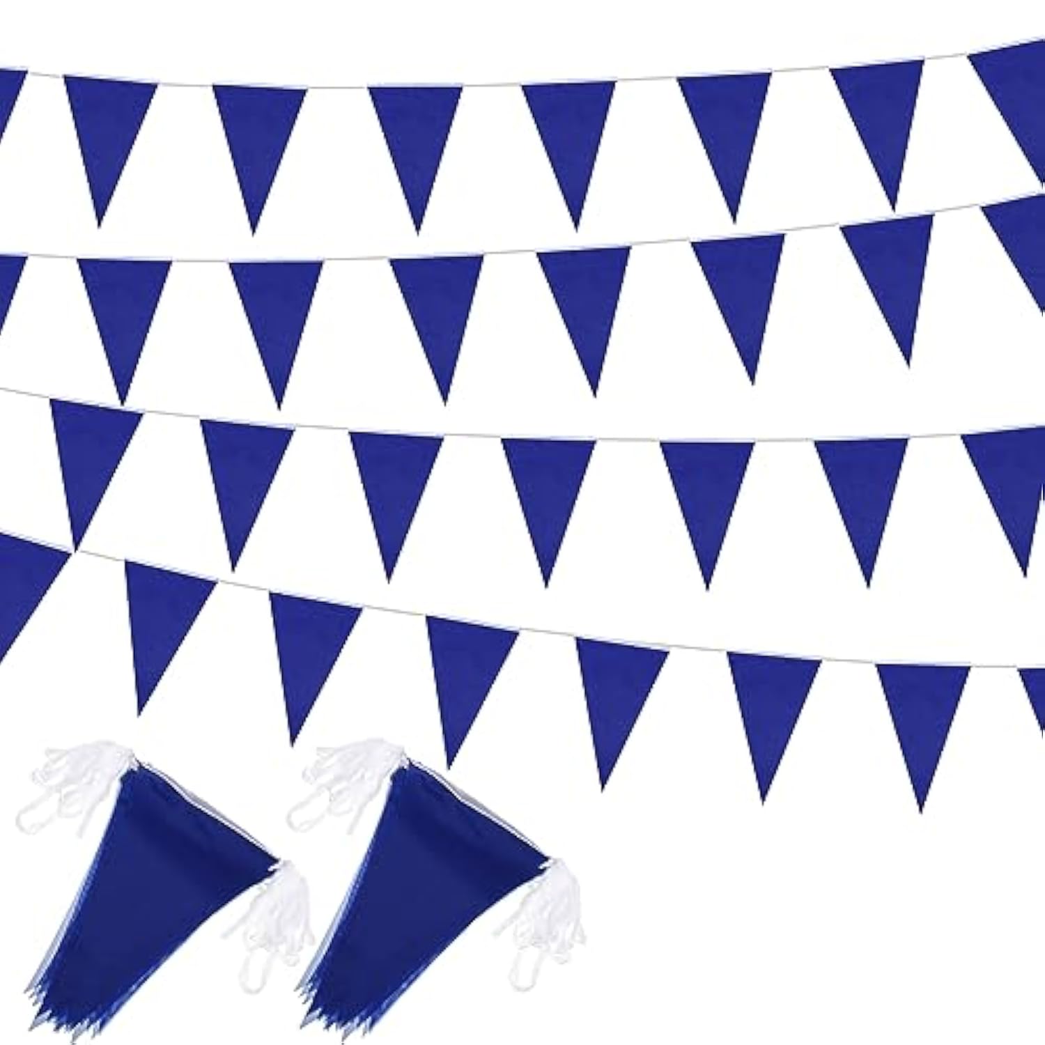 300 Feet Blank Pennant Banners Flags String Hanging Diy 180 Pcs Triangle Bunting Pennant Garland For Opening Graduation Birthday Party Decoration Festival Celebration (Blue)