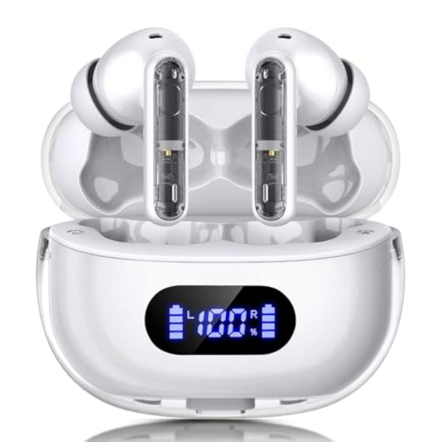 Wireless Earbuds P1 Pro, Earphones Wireless Bluetooth Headphones With Clear Call Mics Ear Buds, Comfortable Fit, Ipx7 Waterproof Headset Long Battery Life, 30H Playtime For Sports Workout