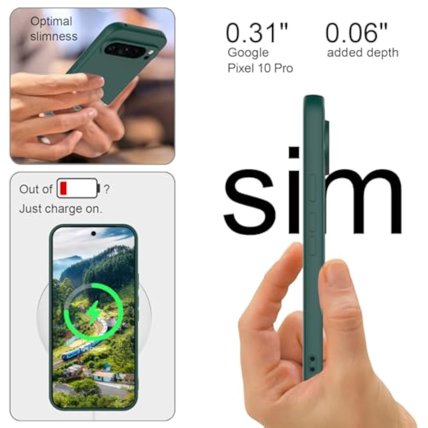 Silicone Case For Google Pixel 10 Pro, Durable And Stylish Drop Tested Soft Silicone Gel Rubber Slim Fit Shockproof Protection Phone Cover For Pixel 10 Pro, Green