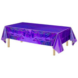 Purple Tablecloth Rectangle Table Cloth 2 Set - Plastic Disposable Party Table Covers For Birthdays/Valentines/Bridal Shower/Bachelorette/Anniversary/Engagement Party - 108" X 54"