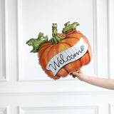 22 Pcs Orange Brown White Balloons with Pumpkin Banner Thanksgiving Party Decor