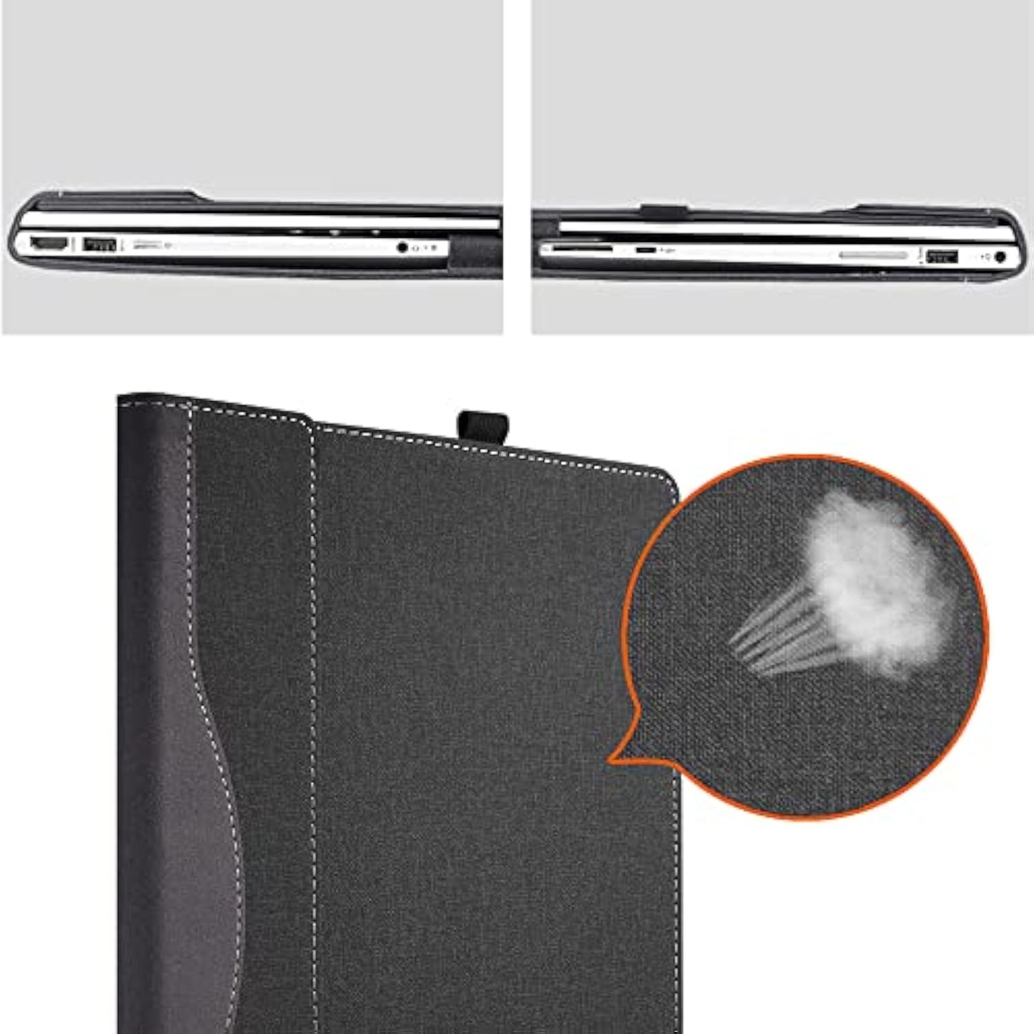 Laptop Sleeve For Hp Spectre X360 16-F 16T-F Envy 16-H/Laptops Hp 15Z-Ef2000 Touch Optional/15 The 200 Touch /15-Dy5097Nr/15-Dy2096Nr / 15-Bp 15-Ds 15-Dr Computer Bag (15.6Inch, Gray-Black)