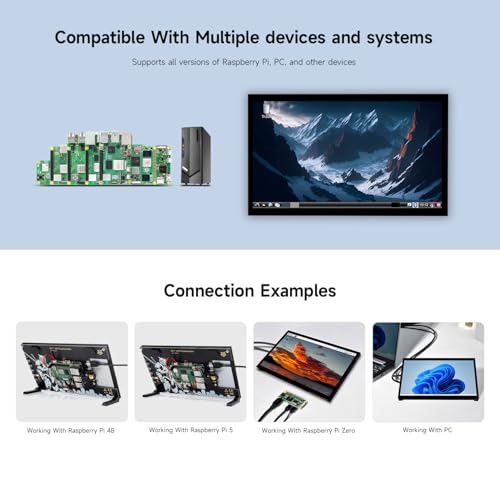 Luckfox Touchscreen For Raspberry Pi,10.1Inch Hdmi 1024 X 600 Plug&Play Portable Monitor With Stand,10 Point Touch Lcd Display With Dual-Track Speakers,Second Screen For Laptop Pc