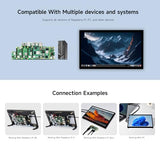 Luckfox Touchscreen For Raspberry Pi,10.1Inch Hdmi 1024 X 600 Plug&Play Portable Monitor With Stand,10 Point Touch Lcd Display With Dual-Track Speakers,Second Screen For Laptop Pc