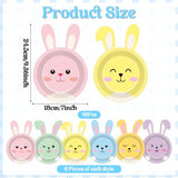48pcs Easter Bunny Paper Plates Rabbit Tableware Decorations Spring Easter Bunny Shaped Dinnerware Set Rabbit Paper Plates Disposable 7 Inch Dessert Dinner Plates for Party Supplies Decoration